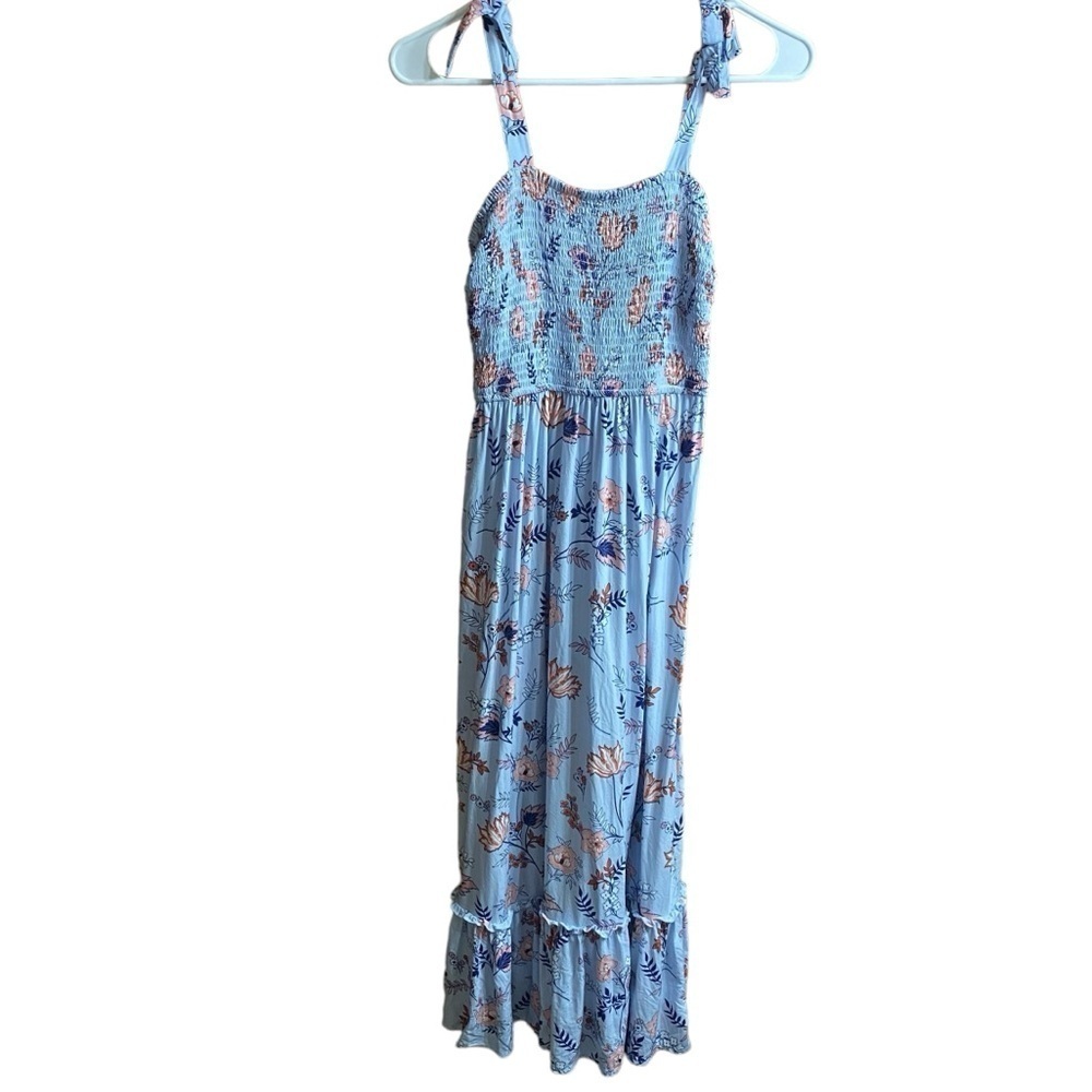 Japna Light Purple Floral Smocked Cami MIDI Dress Size XS